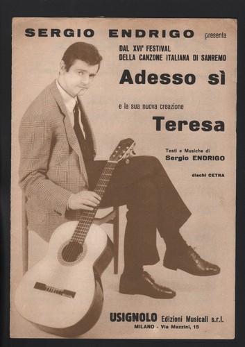 Spartito sergio endrigo adesso - sergio,