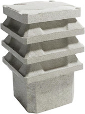 Comignolo Camino Antivento in Cemento Grigio Vibrato 20X20 Cm | Terminale Canna 