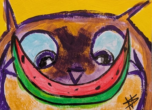 Quadro gatto aceo anguria - quadro,