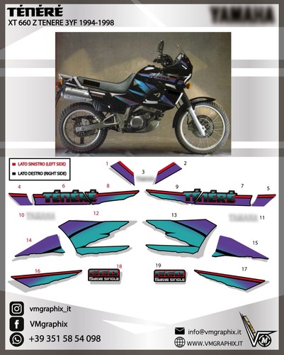 Adesivi xtz 660 tenere 3yf - tenere,