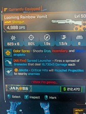 Borderlands 4 - LVL 50 Jakobs Rainbow Vomiit - PS4/Xbox/PC