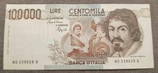 100000 LIRE CARAVAGGIO 1°