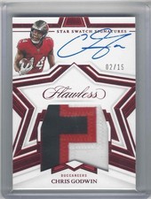 Chris Godwin 2022 Flawless Star Swatch Rubino Indossato 4 Colori Patch sulla Carta Auto /15