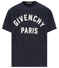 T-shirt Givenchy ricamata blu navy BM71NK3YRS / NUOVA