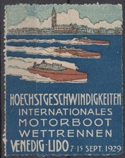 EI1582 Poster Francobollo Italia: Motoscafo Raice - Venezia 1929 - P.Codognato