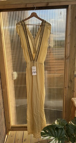 Maxi abito giallo zara taglia - giallo,