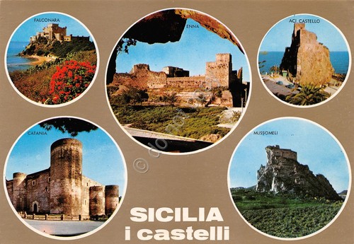 Cartolina sicilia castelli - cartolina,