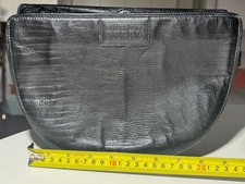 POCHETTE GIANFRANCO FERRE N.16311 TBE-MADE IN ITALY-SIMILE CROCODAIL- PELLE NERA