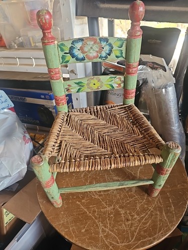Sedia bambola vintage dipinta - sedia,