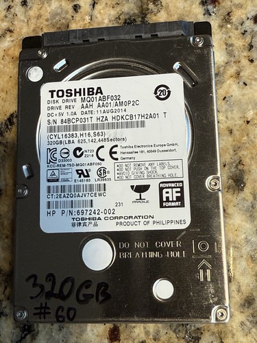 Testato toshiba mqo1abf032 un - testato,