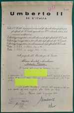 Autografo re Umberto II di