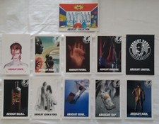 RARO !! Lotto 11 Cartoline Promocard ABSOLUT VODKA LIMITED EDITION SILVER CREST