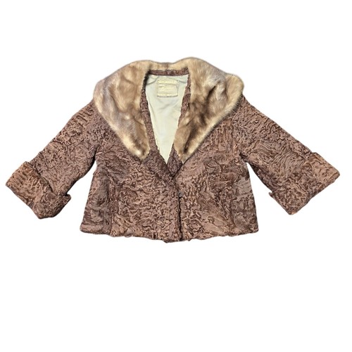Giacca agnello marrone vintage
