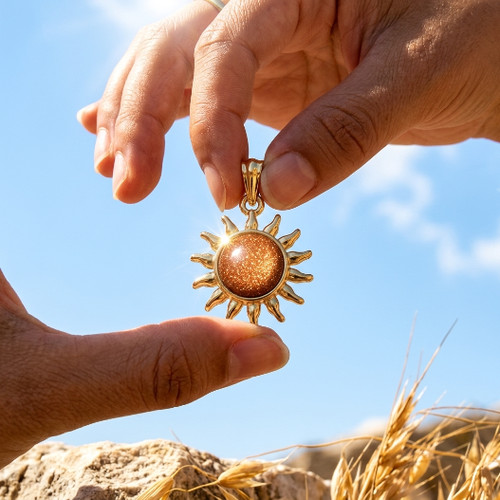 Ciondolo sole solitario - , pietra