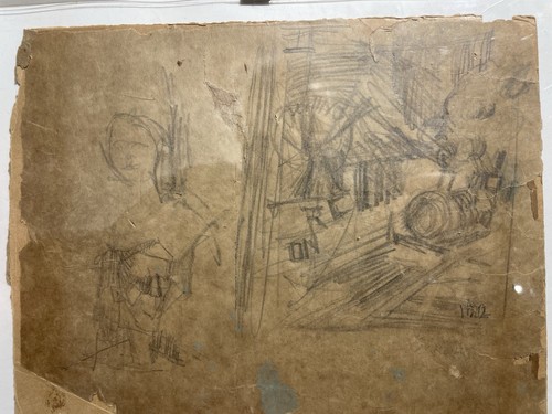 Disegno firmato sironi - disegno,