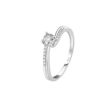 BLISS - ANELLO SOLITARIO VALENTINO IN ORO BIANCO 18CT E DIAMANTI
