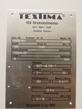 Targa in latta, DDR Textima