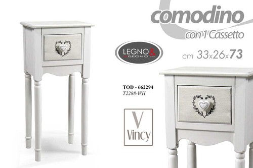 Comodino cassetti shabby - comodino, chic