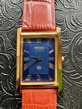 RARO orologio da polso uomo Seiko Slim Quartz ORO BLU vintage