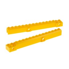2x Lego Kran Arm 16L gelb Ausleger Pin Loch Container 9391 8292 6249954 57779