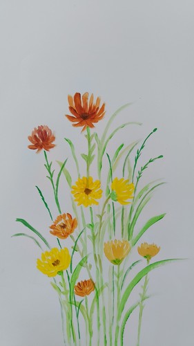 Quadro fiori dipinto di - fiori,,