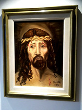 OLIO SU TELA DIPINTO CRISTO