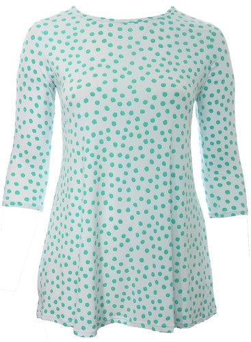 Top tunica donna bianco verde