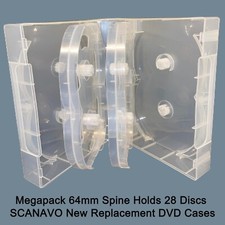 DVD Megapack trasparente 28 vie 64 mm [28 dischi] nuova custodia SCANAVO vuota di ricambio LOTTO