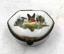 Tabacchiera in porcellana con decori bordo in argento XIX secolo