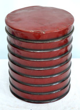 PORTA TABACCO VINTAGE IN LATTA ROSSO