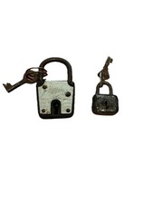 Vecchi Lucchetti Vintage Funzionanti Con Chiave 2pz