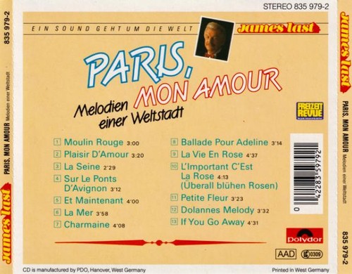 James last paris mon - paris,, amour