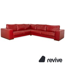 Natuzzi Pelle Divano ad Angolo Rosso Divano