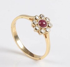 anello oro giallo 18 kt  Rubino e Diamanti