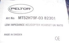 PELTOR MT52H79F-03 B2301 CUFFIE PER AVIAZIONE ED ELICOTTERO