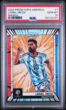 2024 Panini Prizm Copa America Lionel Messi Manga PSA10 Astuccio Hit