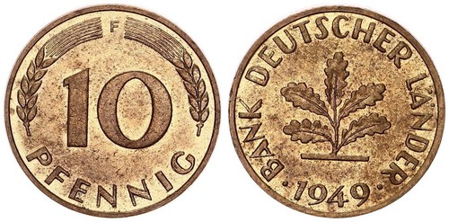 Germania pfennig 1949 f - 1949,