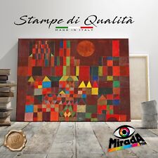  QUADRO Paul Klee Burg und Sonne STAMPA SU TELA CANVAS ARTE ASTRATTO QUALITY