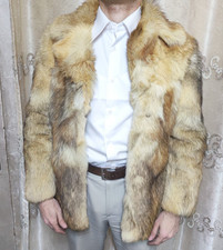 Giacca pelliccia di coyote oro