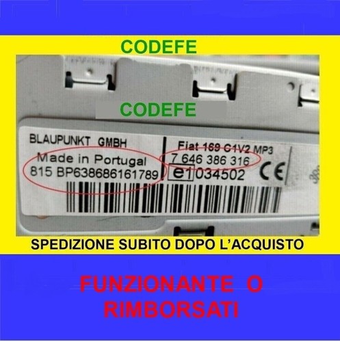 Codice sblocco radio autoradio - codice,