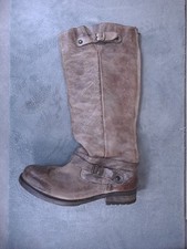 Eric Michael Women's Real Zip up Moto Style Non-Slip Sole High Boots Sz 41 brown