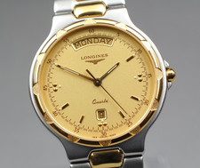 [N MINT] LONGINES Conquest 163 4022 Orologio da uomo al quarzo giorno/data...