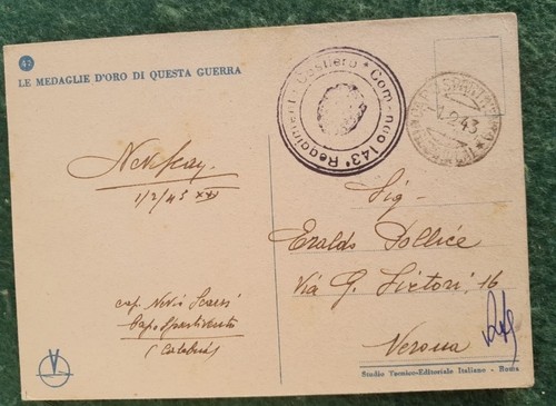 Cartolina medaglia oro valore - cartolina,