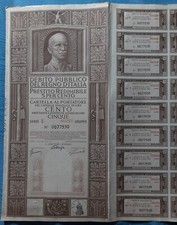 I7517 DEBITO PUBBLICO REGNO D’ITALIA PRESTITO 1937