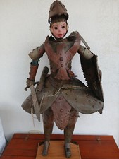 Antica Statua Pupo Siciliano Orlando e il Saraceno 115 cm Vintage Marionetta