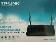 TP-LINK ARCHER D20 MODEM ROUTER ADSL2+ WIRELESS DUAL BAND AC750 NERO NUOVO
