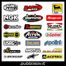 KIT ADESIVI MOTO GP SPONSOR TECNICI SBK DOMINO CASTROL DELL'ORTO ACERBIS AIROH L