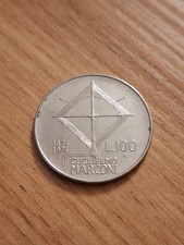 Moneta 100 Lire Guglielmo Marconi 1874 - 1974