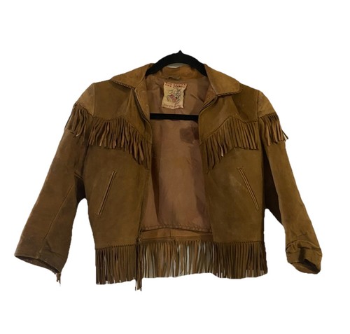Giacca pelle con frange - , roy
