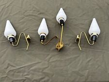 3 applique lampade a muro design Stilnovo anni '50 ottone, vetro